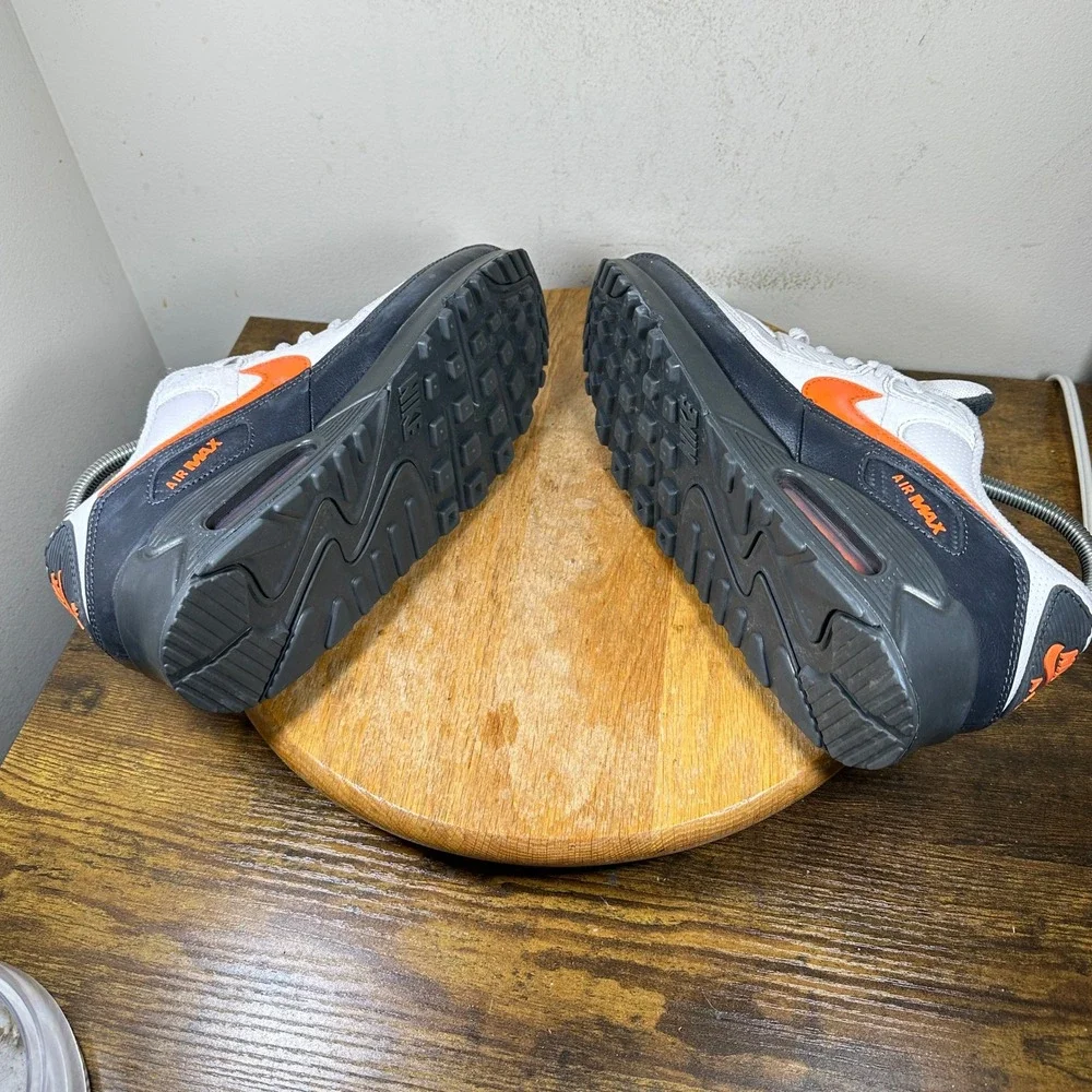 Nike Air Max 90 White Safety Orange Black Grey IF0670-003 Mens Size 9